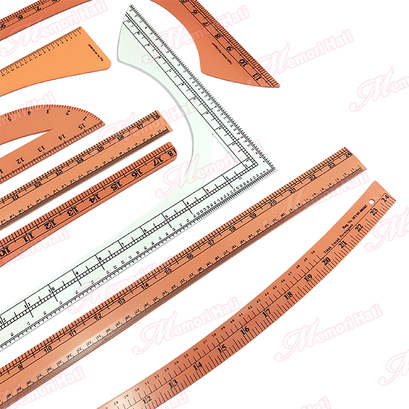 9pcs PVC Tailoring Ruler Set / Pembaris Jahit